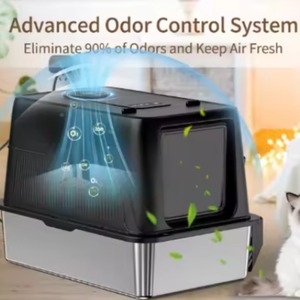 Caixa de Areia Inteligente para Gatos em Aço Inoxidável com Ventilador Desodorizador, Bandeja Grande Removível e Fácil de Limpar para Animais de Estimação - Product Image 1