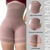 Shorts gainants taille haute pour femme, effet ventre plat et rehausseur de fesses, en maille Powar compressive, couleur unie, fins