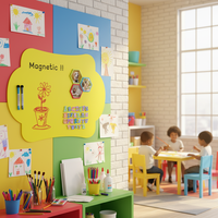 Tableau blanc interactif magnétique Art Déco UCI, imperméable, pour dessin d'enfants, autocollant mural réutilisable en PET, effaçable, taille personnalisée