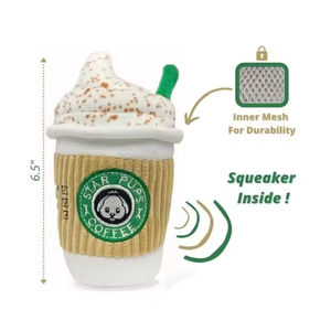 En gros Vente Chaude Tasse Bouteille Forme Café Forme Interactive Squeaky Chien En Peluche Jouet Épice Latte Drôle Chien Jouets À Mâcher pour Animal De Compagnie - Product Image 5