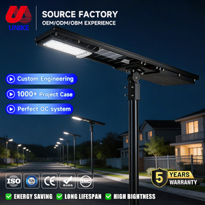 Nouvelle Arrivée Lampe Solaire LED Intégrée Tout-en-un pour Extérieur, Étanche IP65, pour Cour et Route, 100W 150W 200W, en Aluminium et <span class=keywords><strong>PC</strong></span> - Product Image 1