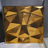 Panneau mural intérieur en PVC 3D doré scintillant, décoration intérieure pour salon, autocollants muraux pour fond de mur