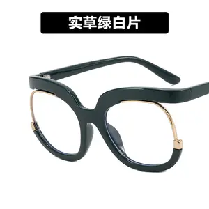 Großhandel Anti Blue Optische Rahmen Brillen Flache Linse Cat Eye Rahmen Brille übergroße klare Linse Brillen fassungen