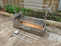 Grill Santa Maria en acier inoxydable avec brasero, barbecue argentin au charbon de bois, parilla, barbecue d'extérieur