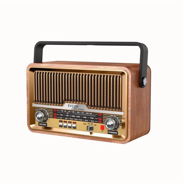 Factory Foreign Trade Vintage Wood Grain FM AM SW 3-band Radio Bluetooth TF Card with Remote Control EC-2304A