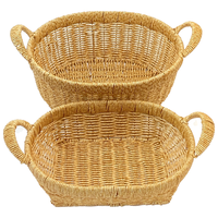Moderne design groothandel handgeweven ovale fruitmand van rotan en wilgen, picknickmand, opbergmand, dienblad voor keuken en huisdecoratie