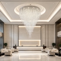 Lustre personnalisé AURORACEYO pour salon, villa, escalier long, luminaire suspendu en cristal pour escalier