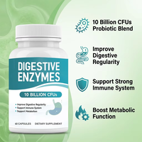 OEM ODM Probiotiques végétaliens Enzymes digestives Complexe prébiotique Santé intestinale Gestion du métabolisme Halal Capsules naturelles 2 capsules