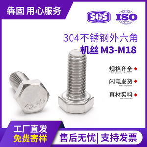 Vis à tête hexagonale Bengu en acier inoxydable 304 DIN933 M4 M6 M8 Classe 8.8, prévention de la rouille, industrie de la construction - Product Image 5
