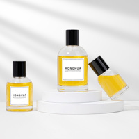 Flacons de parfum en verre de qualité supérieure en gros, 50 ml et 100 ml, avec un élégant capuchon pulvérisateur et un coffret cadeau pour une utilisation en marque privée