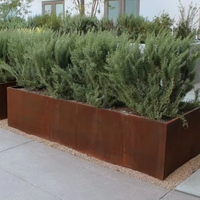 Pots à fleurs carrés en acier corten décoratifs pour jardin - Forme personnalisée - Utilisation durable à la maison et au jardin - Capacité de 20 L - Style minimaliste