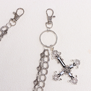 Double Layer Cross Pant <b>Chain</b> Tibetan Silver Casual Waist <b>Chain</b> Hip Hop Style - Product Image 4