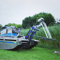 Récolteuse Amphibie Automatique Multifonctionnelle, Coupe-Herbe Hydraulique Sous-Marin, Lames Remplaçables, Largeur de Travail de 4 m, Haute Productivité