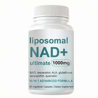 10 en 1 Formule Avancée Liposomale NAD+ 1000mg Complément Alimentaire 60 Capsules Resvératrol ALA Astaxanthine Glutathion Quercétine Boost