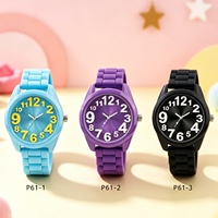 Montre à quartz analogique pour enfants, coque en plastique, bracelet en silicone flexible, montre-bracelet pour garçons et filles
