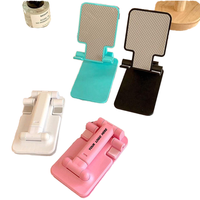 Support de téléphone pliable en plastique réglable - Support de bureau portable pour tablettes, diffusion en direct, impression d'écran, logo personnalisé, miroir