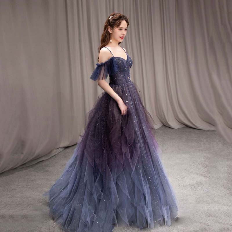 engagement purple wedding dress couple DIANA Purple Chiffon Wedding Dress – Catherine Langlois