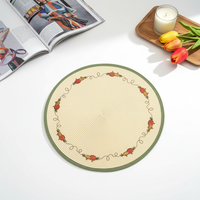 Set de 4 dessous-de-plat ronds en PP tressé, antidérapants, écologiques, personnalisables, avec broderie citrouille de Noël, couleur personnalisée, pour restaurant