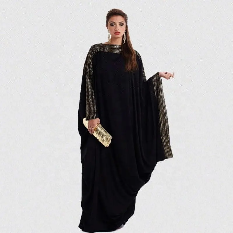 New Arab Elegant Loose Abaya Kaftan Islamic Fashion Muslim Dress Clothing