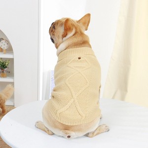Maglione Classico a Collo Alto con Lavorazione a Trecce per Cani, Cappotto Caldo con Foro per Guinzaglio, Primavera/Autunno - Product Image 6