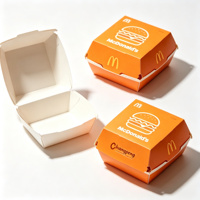 Boîte à fast-food en kraft, résistante à l'huile, pour hamburgers, poulet frit, emballage personnalisé