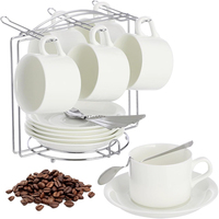Support de luxe en métal pour ustensiles, tasses et assiettes, égouttoir à tasses à expresso, présentoir pour soucoupes de comptoir