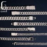 Chaînes cubaines Iced Out 12-20mm en argent sterling S925 avec sertissage mosaïque Moissanite, bijoux Hip Hop pour rappeurs, testées positivement au testeur de diamants