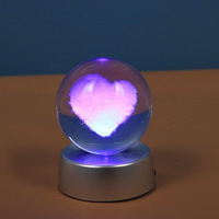 Boule de cristal galaxie gravée au laser 3D personnalisée et créative, base lumineuse, ornement de bureau en verre, décoration de la maison, cadeau d'anniversaire