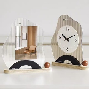 Reloj de escritorio de Metal creativo de 23X24.5cm <span class=keywords><strong>para</strong></span> sala de estar, alarma de cuarzo <span class=keywords><strong>para</strong></span> el hogar, colocación de decoración silenciosa - Product Image 3