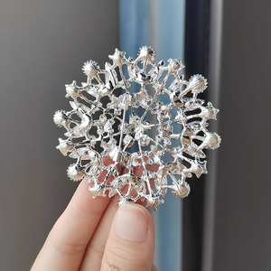Moda luxuosa exclusiva das mulheres jóias Material da liga com diamante AB broche do diamante para o vestido atraente do terno - Product Image 5