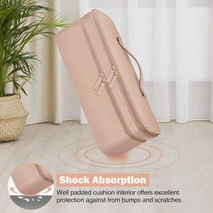 Aseo de cuero PU con asa 2024, secador de pelo de gran capacidad, almacenamiento de Color sólido, organizador de maquillaje de viaje, bolsa de maquillaje, bolsa de cosméticos - Product Image 2