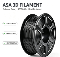 Filament d'imprimante 3D ASA 1KG/ROULEAU 1,75 mm, filament ASA écologique, consommables en plastique d'ingénierie ABS ASA, tiges en plastique