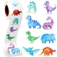 Étiquettes en rouleau de papier animaux astronautes au design personnalisé Autocollant de récompense pour enseignants Autocollants planètes rondes