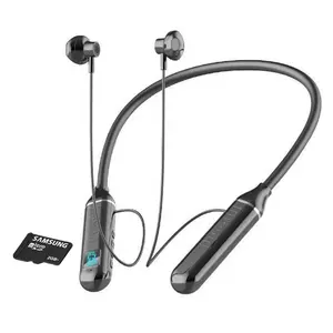 Earbud TWS In ear olahraga, Earphone nirkabel dengan mikrofon kartu TF tampilan LED