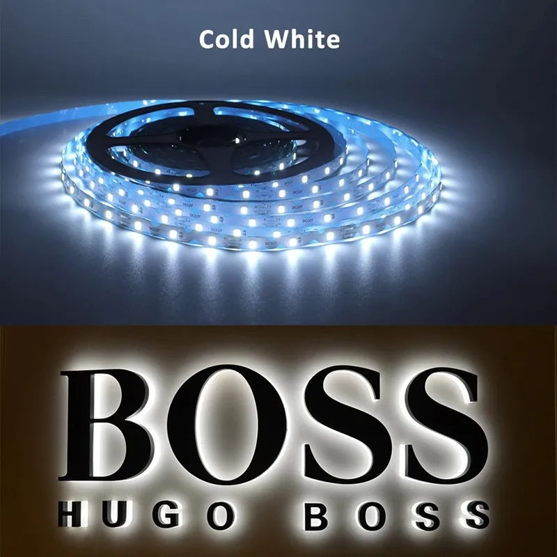 60chips a zig-zag personalizzate con luci led per camera da letto 6mm FPC lunghe luci a led per camera calda bianco freddo bianco monitor striscia led