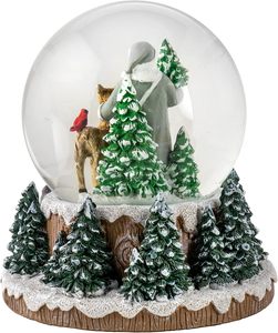 Globe à neige personnalisé en résine de 80 mm représentant un monument architectural, décoration d'intérieur avec musique, souvenir de Noël - Product Image 2