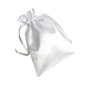 Bolsas de satén blanco para joyería, pañuelos, regalos, almacenamiento de pelucas y ropa, con cordón de seda - Product Image 4