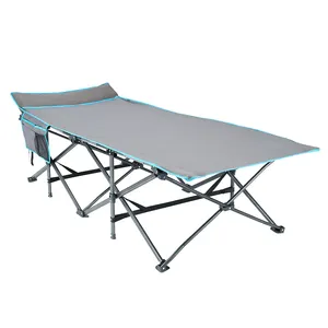 Hitree Hot Selling Cot Camping Stapelbed Babybedjes Opvouwbare Camping Bed Aluminium Camping Stretcher Bed Reisuitrusting
