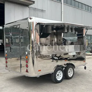 Chariot de restauration mobile standard allemand de 4 m, kiosque à hamburgers et frites pour l'extérieur, remorque alimentaire mobile - Product Image 1