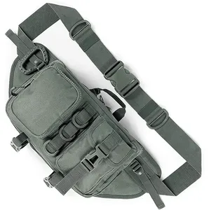 बड़ी क्षमता फैनी पैक मल्टी-फंक्शन आउटडोर कैनवास कमर बैग लंबी पैदल चढ़ाई के लिए सामरिक स्लिंग छाती बैग