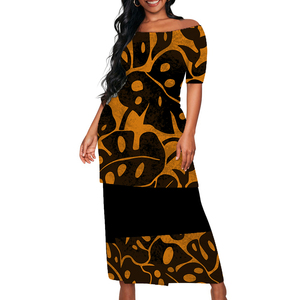Nouvelle Robe Polynésienne <span class=keywords><strong>Femme</strong></span> 2026 à Prix Réduit, Dernière Collection, Épaules Dénudées, Motif Îles du Pacifique, Impression Personnalisable - Product Image 4