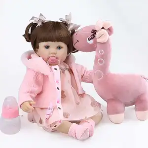 Wholesale High Quality 18 Inch Cheap Silicone Realistic Baby Doll Kids Toy Doll Cute Gift Box Set