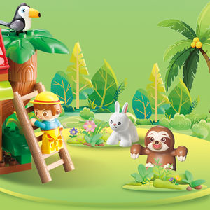 FEELO Animal jouet FL42016 <span class=keywords><strong>grand</strong></span> bloc de construction 76 pièces forêt arbre <span class=keywords><strong>maison</strong></span> enfants drôle éducation jouet avec figurines - Product Image 3