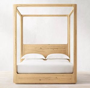 Muebles de Dormitorio Antiguos, Cama con Dosel de Madera Maciza, Cama Doble de Madera Estilo Industrial Vintage Indio, Tamaño King/Queen, Juego de Dormitorio de 1 Pieza - Product Image 6