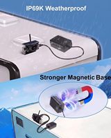 Batería de Litio-Ion de 12V y 10,000mAh con Carga Magnética para Cámaras de Respaldo Inalámbricas |   Cámara de Visión Trasera para Camión, Impermeable IP69K, 5.5x2.1mm