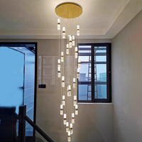 Lustre en cristal de luxe pour restaurant, hôtel ou villa, design à bulles personnalisé avec hauteur réglable, idéal pour escalier