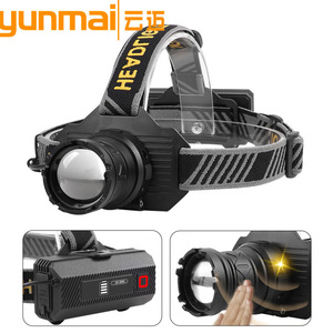Cross Border White Laser Headlamp Yellow White Dual <b>Light</b> Zoom P70 LED <b>Sensor</b> High Intensity Adjustable Rechargeable <b>Battery</b> - Product Image 4