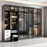 Dressing Moderne de Luxe avec Miroir et Rangement Double pour Vêtements