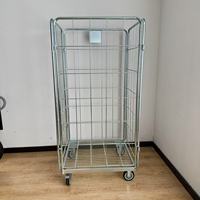 Carretilla de Acero Galvanizado por Inmersión en Caliente de Estilo Japonés, Resistente, Plegable, Apilable, Capacidad de 500 kg, 2 Niveles, Freno Giratorio
