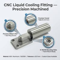 Raccords de refroidissement liquide usinés CNC, composants industriels de précision CNC, pièces en acier inoxydable pour micro-usinage